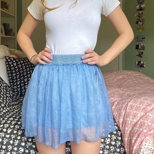Flowy Light Blue Mini Skirt